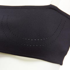 DIOR J'adior black white logo strap stretch jersey bralette crop top XS