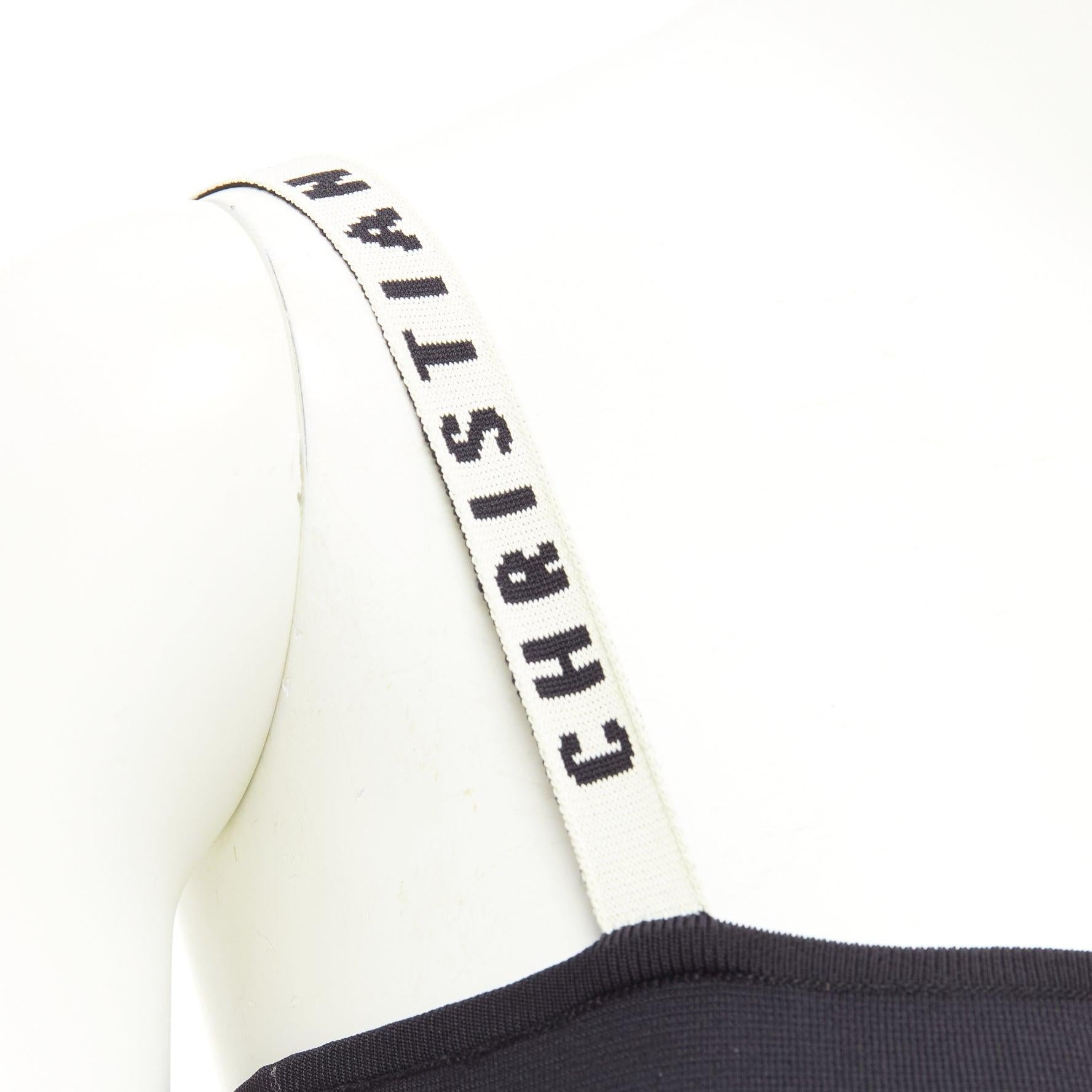 DIOR J'adior black white logo strap stretch jersey bralette crop top XS For Sale 3