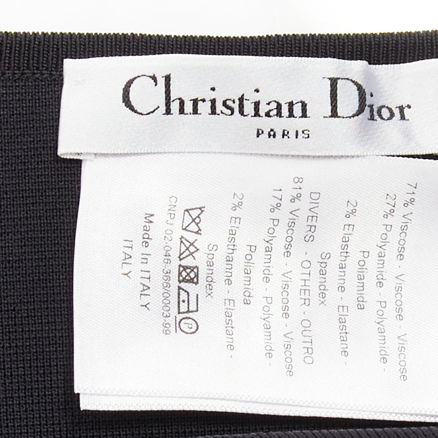 DIOR J'adior black white logo strap stretch jersey bralette crop top XS For Sale 4
