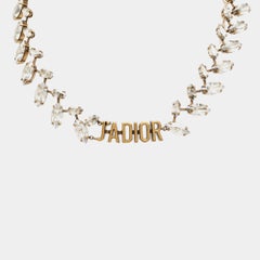 Dior J'Adior Goldfarbene Kristall-Halskette in Goldtönen