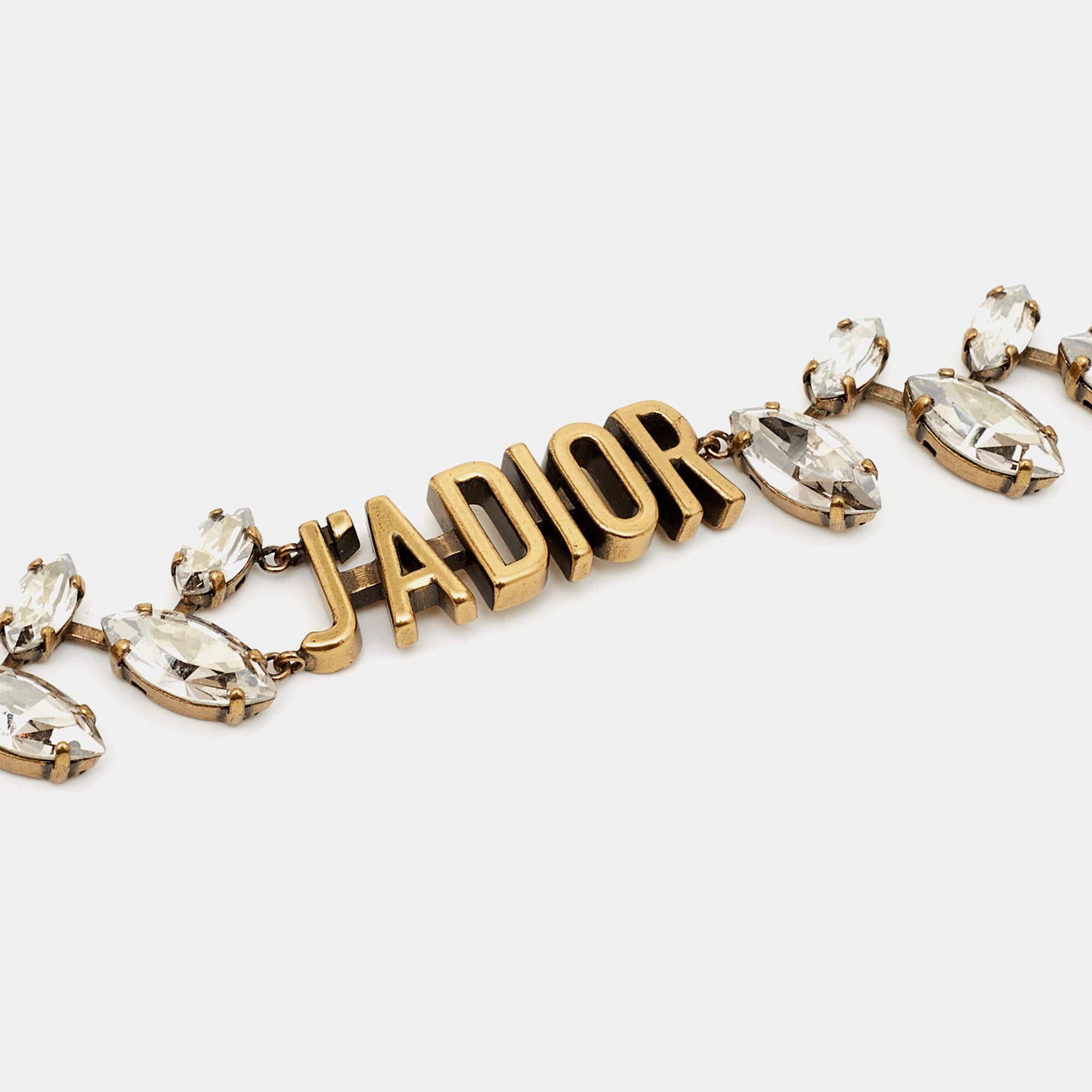 Dior J'Adior Crystal Gold Tone Necklace For Sale 1