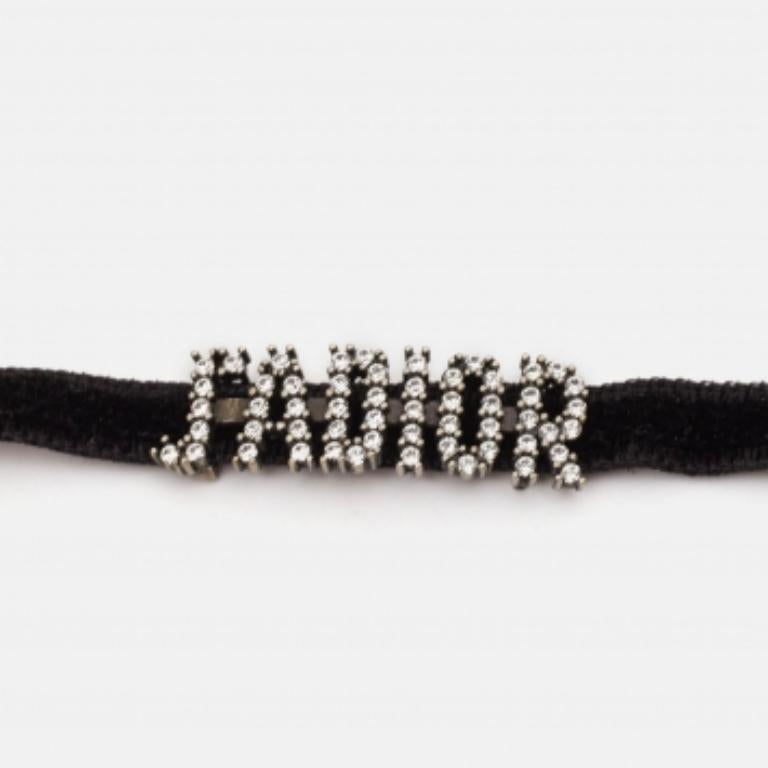 Dior J'adior - Collana girocollo in velluto nero tempestata di cristalli In condizioni buone in vendita a Dubai, Al Qouz 2