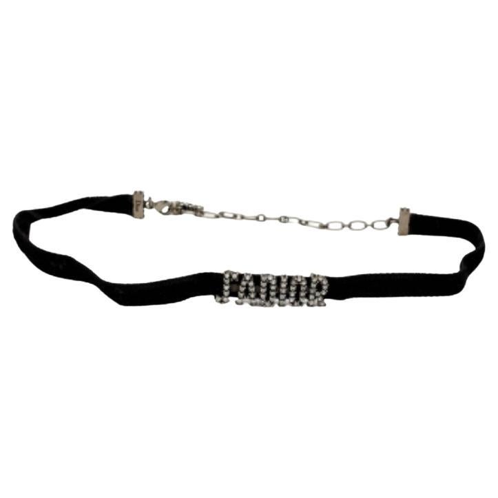 Dior J'adior - Collana girocollo in velluto nero tempestata di cristalli in vendita