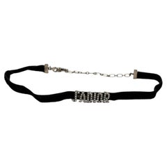 Dior J'adior Crystal Studded Black Velvet Choker Necklace