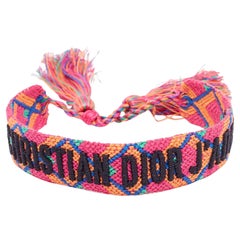 Dior J'Adior Bracelet réglable en tissu tissé multicolore