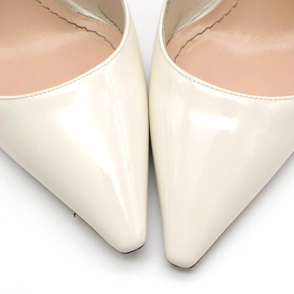 Dior J'Adior White Patent Slingback Pumps 36 In Excellent Condition In London, GB