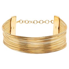 Dior J'adore Gold Wire Torque Choker Necklace 