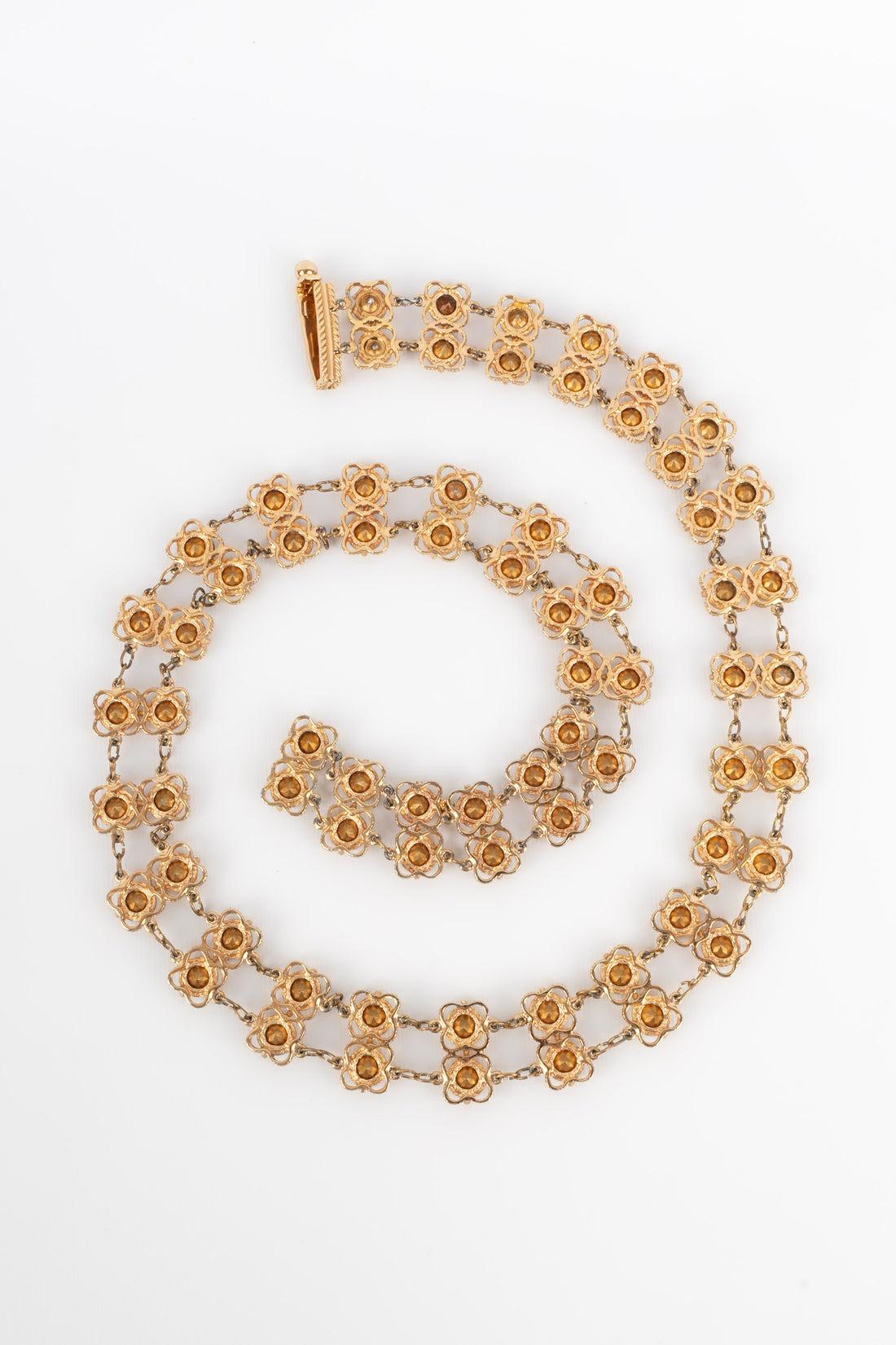 Dior Jewelry Belt in Golden Metal and Rhinestones In Excellent Condition For Sale In SAINT-OUEN-SUR-SEINE, FR