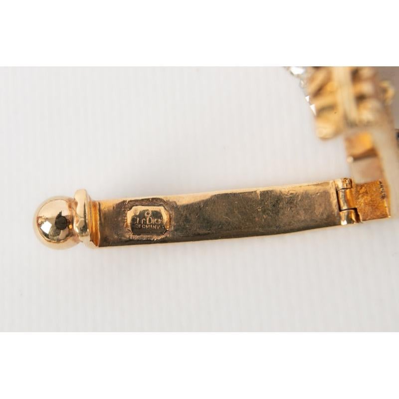 Dior Jewelry Belt in Golden Metal and Rhinestones For Sale 3