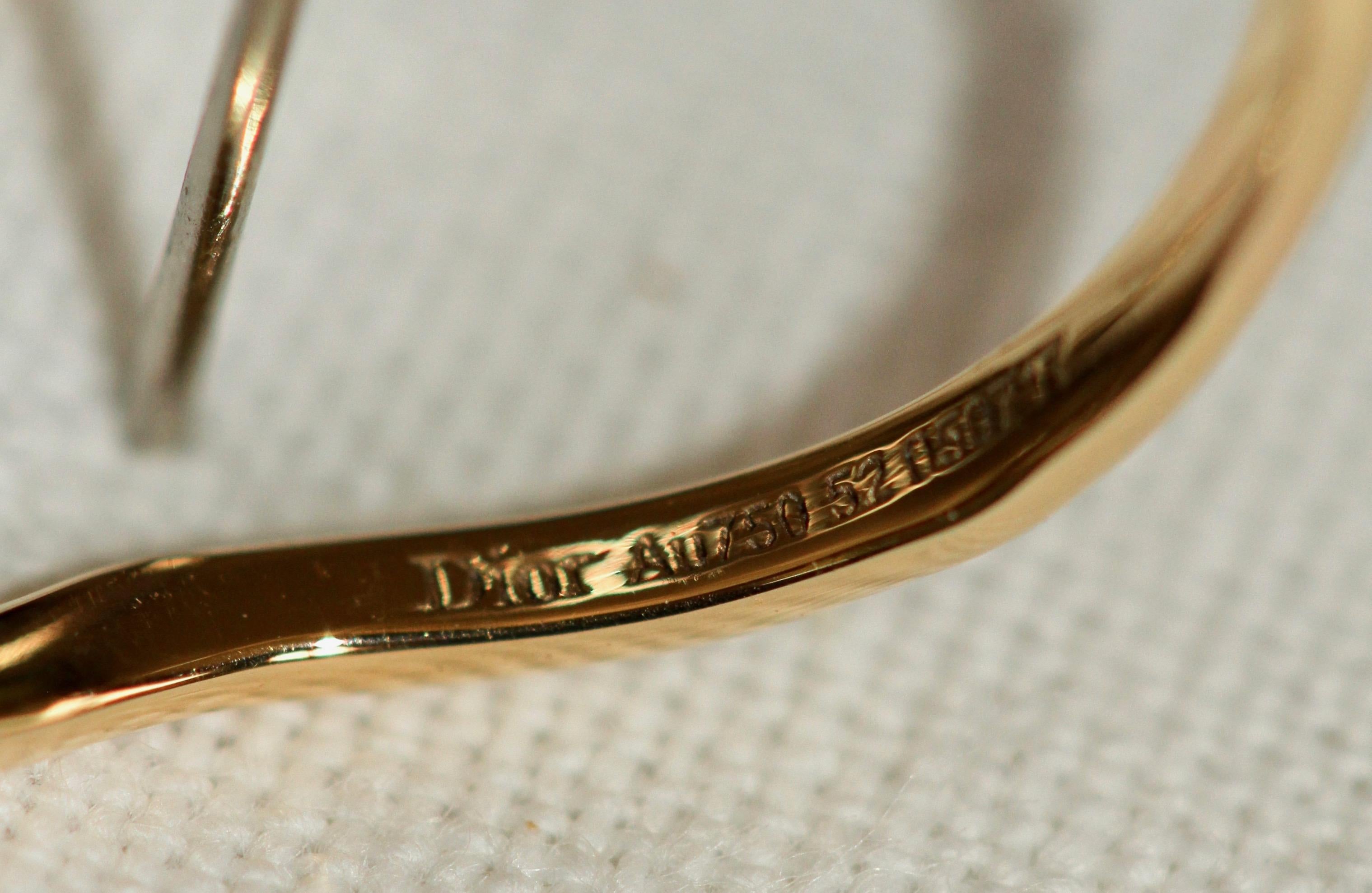 Rose Cut Dior Joaillerie 18 Karat Yellow Gold and Diamond Oui Ring