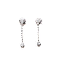 Dior Joaillerie 18k White Gold Chain Drop Diamond Stud Earrings
