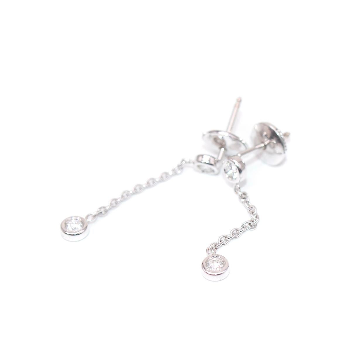 Dior Joaillerie 18k Weißgold Ohrstecker mit Diamant-Ohrsteckern mit Kette und Tropfen im Zustand „Neu“ im Angebot in London, GB