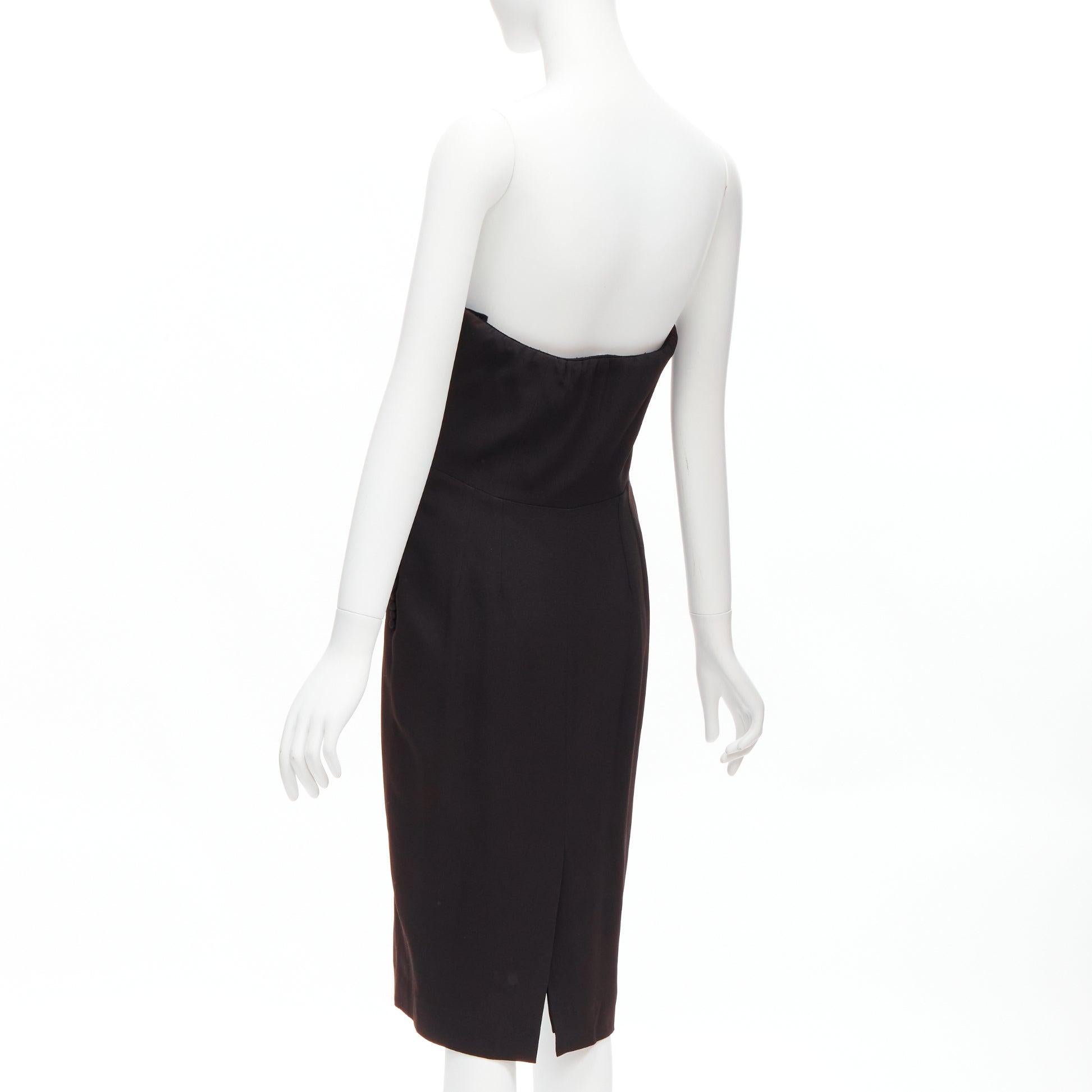 DIOR John Galliano Vintage U wired neckline strapless goddess dress FR38 M For Sale 2