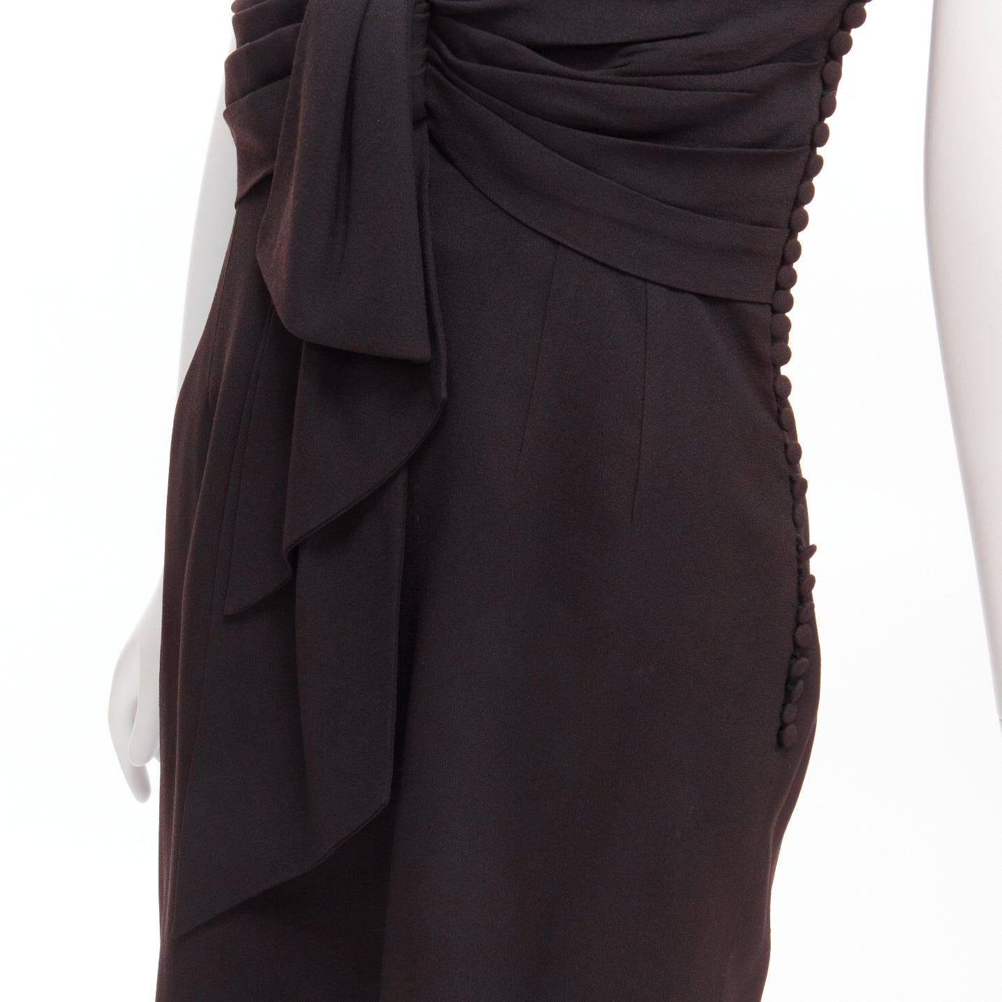 DIOR John Galliano Vintage U wired neckline strapless goddess dress FR38 M For Sale 5