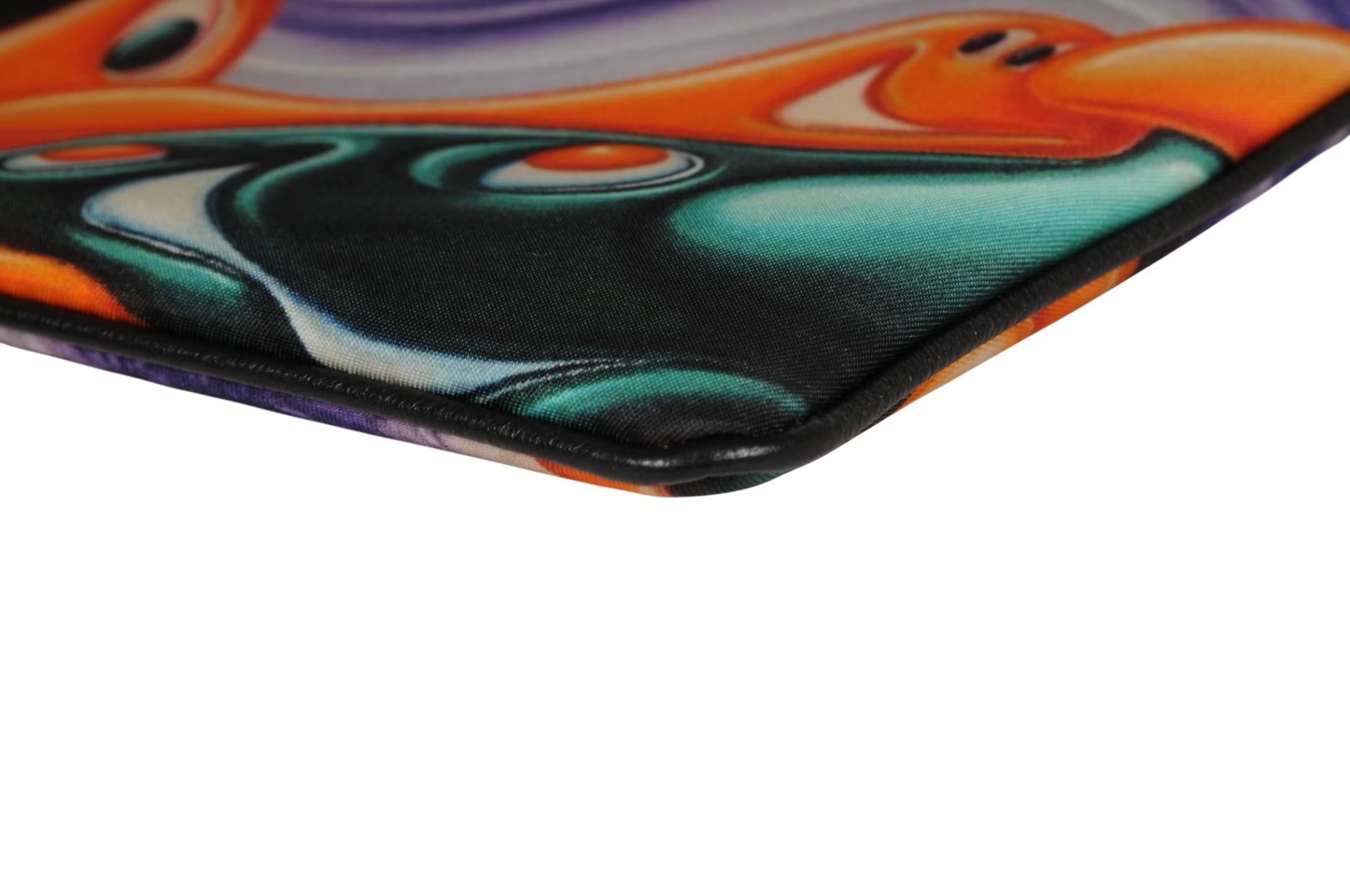 Dior Kenny Scharf Multicolor Printed Nylon Invitation Travel Pouch Folder File For Sale 5