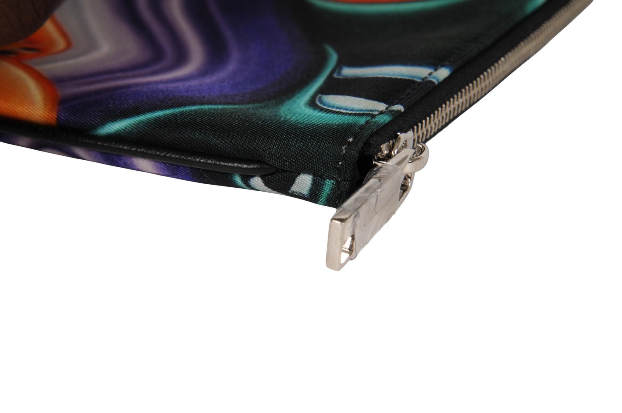 Dior Kenny Scharf Multicolor Printed Nylon Invitation Travel Pouch Folder File For Sale 6