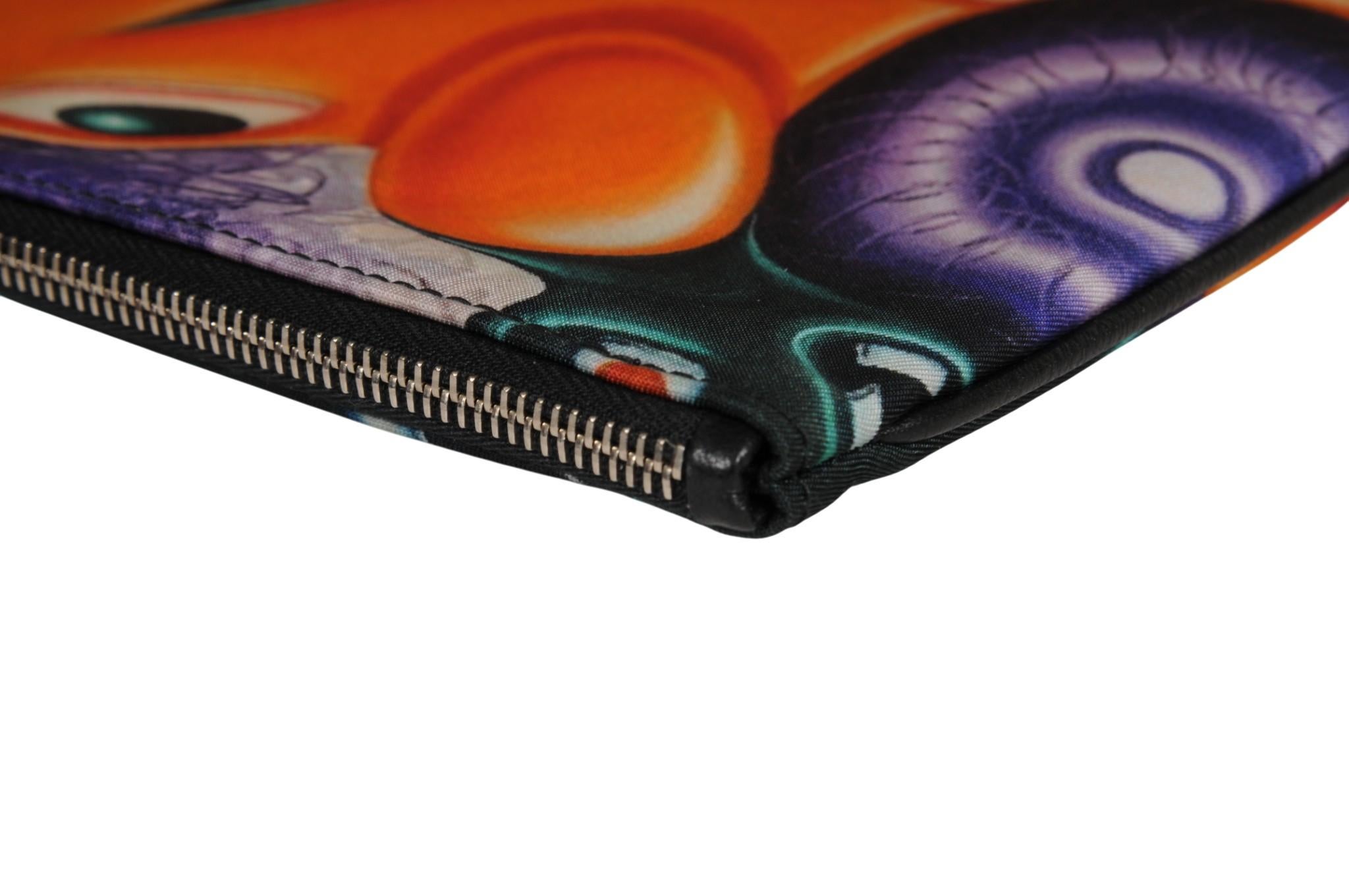 Dior Kenny Scharf Multicolor Printed Nylon Invitation Travel Pouch Folder File For Sale 7