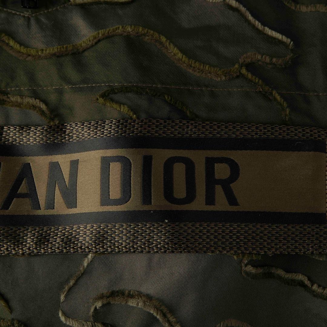 Black Dior Khaki Camo Fringed Anorak Size S For Sale