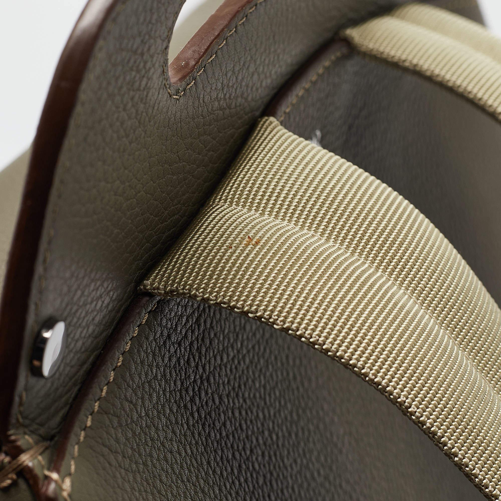 Dior Khaki Green Leather Maxi Gallop Backpack For Sale 1