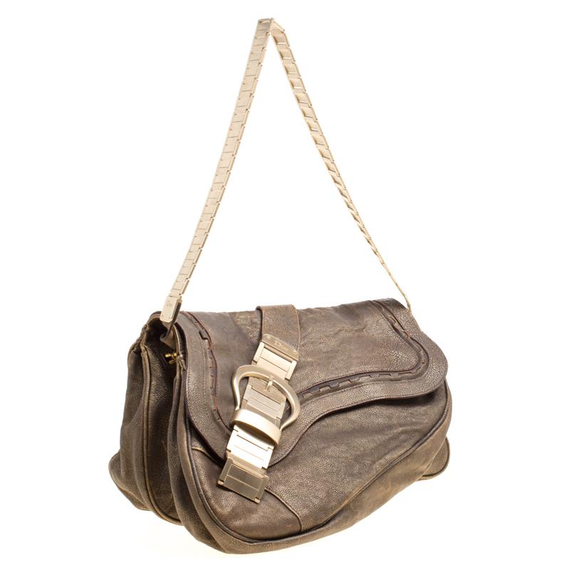 Dior Khaki Leather and Metal Limited Edition 148 Gaucho Double Saddle ...
