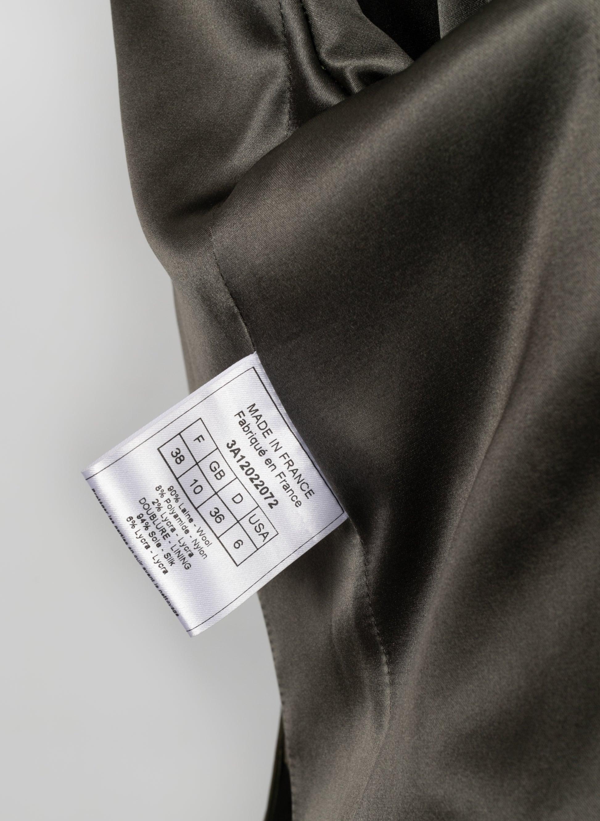 Dior Khaki Olive Green Leather and Wool Jacket Fall, 2003 For Sale 3