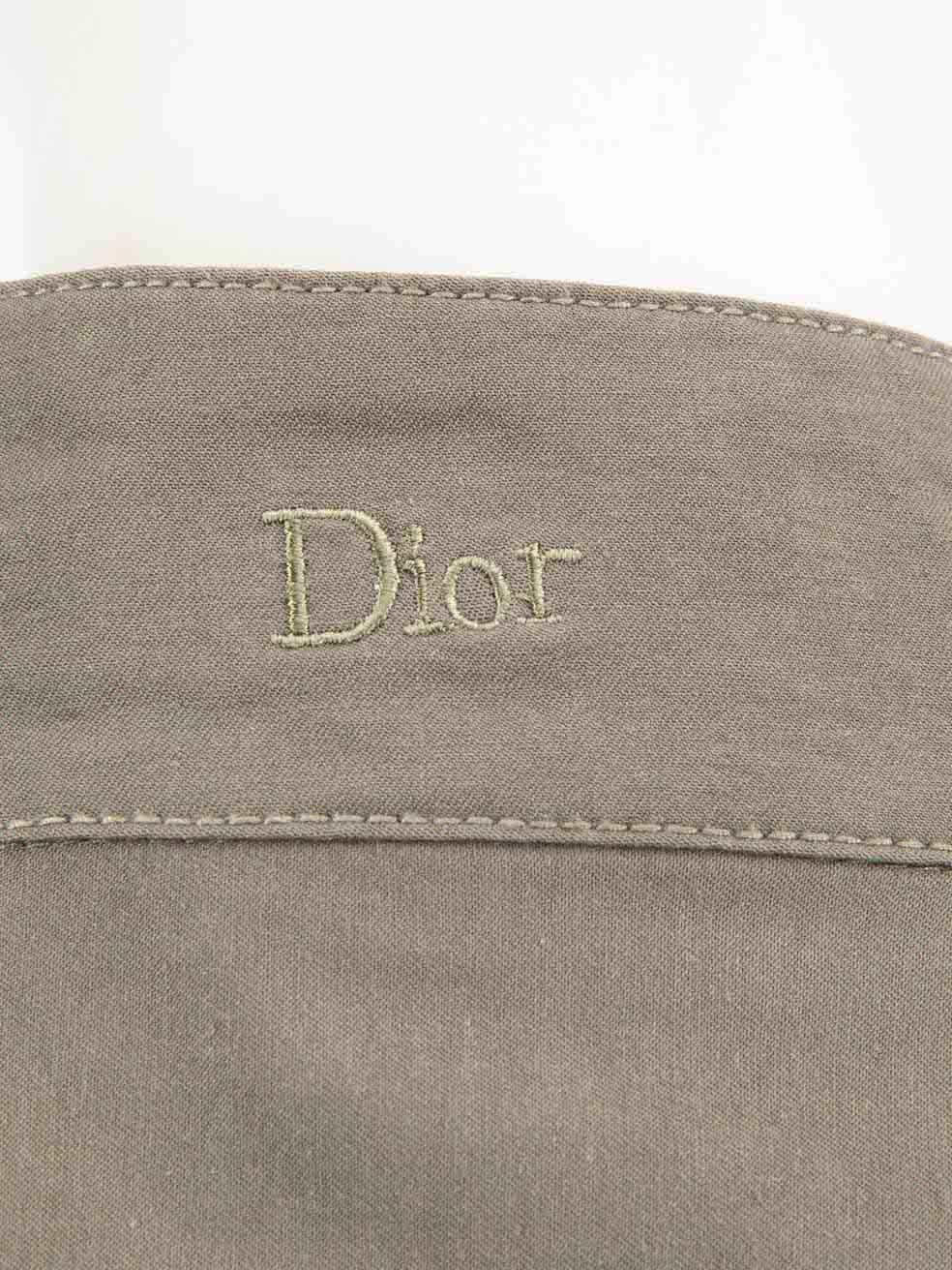 Dior Khaki Zipped High Neck Jacke Größe M Damen im Angebot