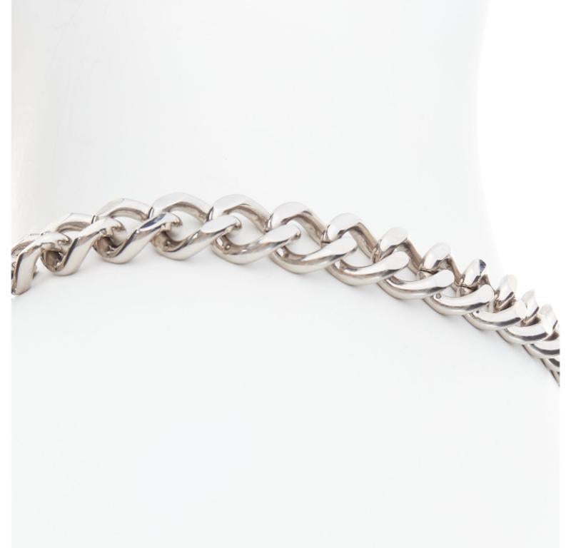 DIOR Kim Jones 2022 CD Icon silver metal chunky curb chain short necklace 1