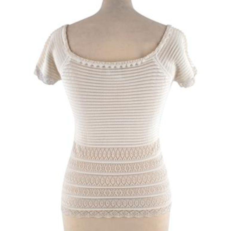 Dior Knitted Lace Detailed Scoop Neck Top In Good Condition For Sale In London, GB