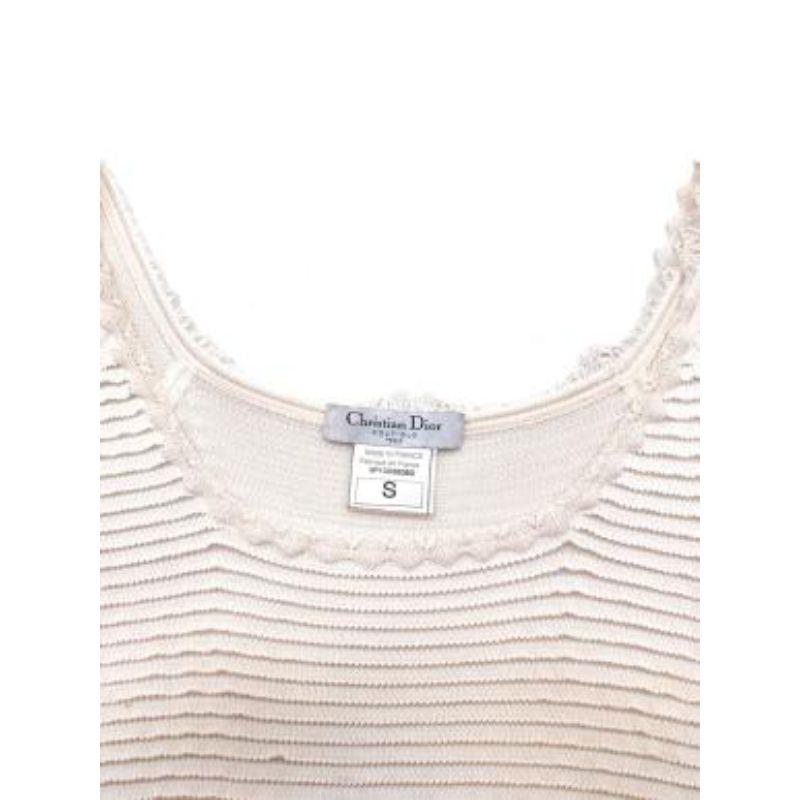 Dior Knitted Lace Detailed Scoop Neck Top For Sale 1