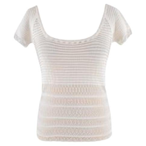 Dior Knitted Lace Detailed Scoop Neck Top For Sale