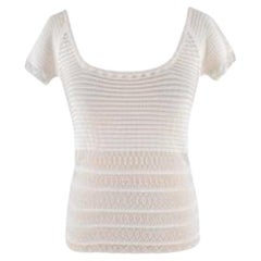 Dior Knitted Lace Detailed Scoop Neck Top