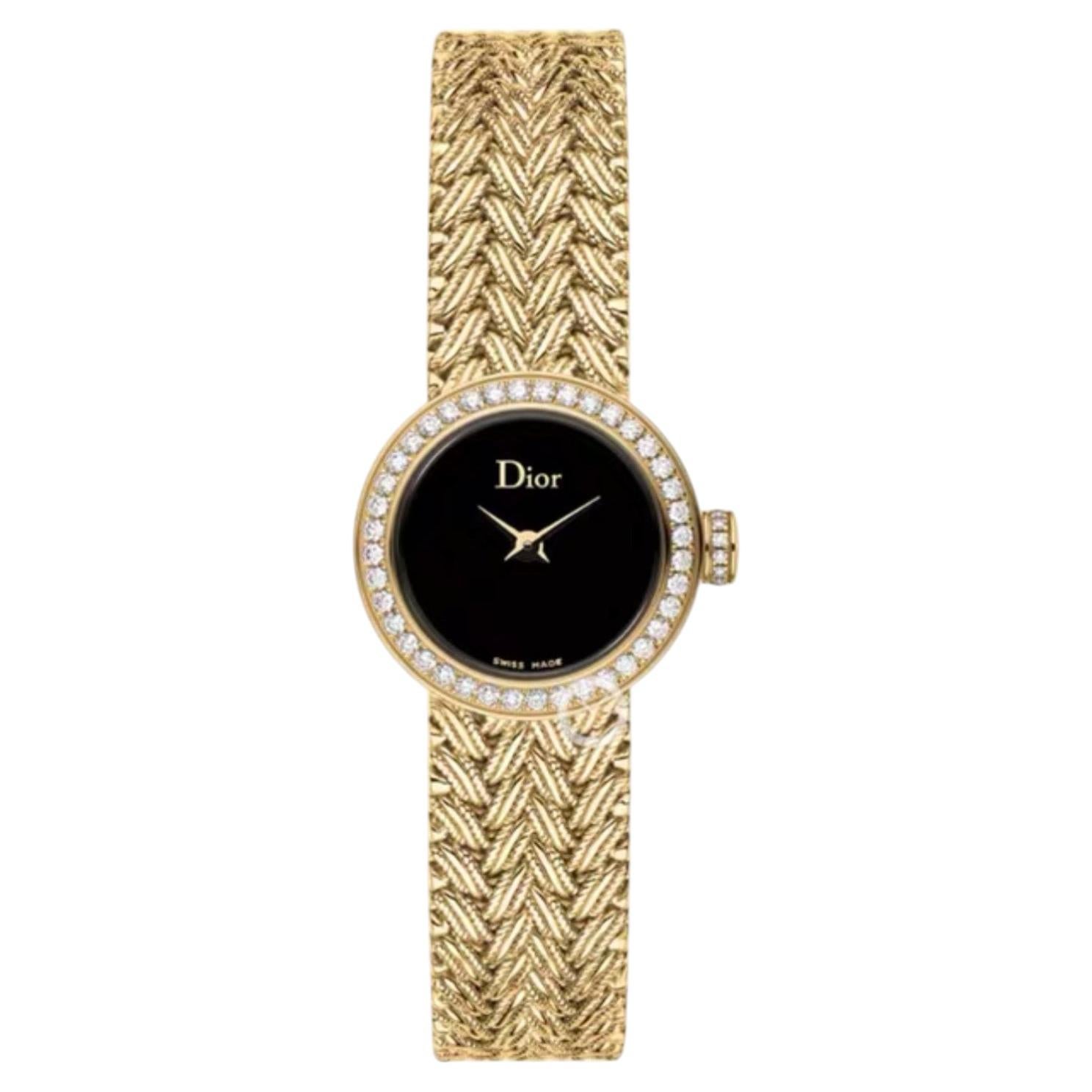 Dior LA D DE DIOR CD040150M005 18K Yellow Gold Diamond Ladies Watch For Sale