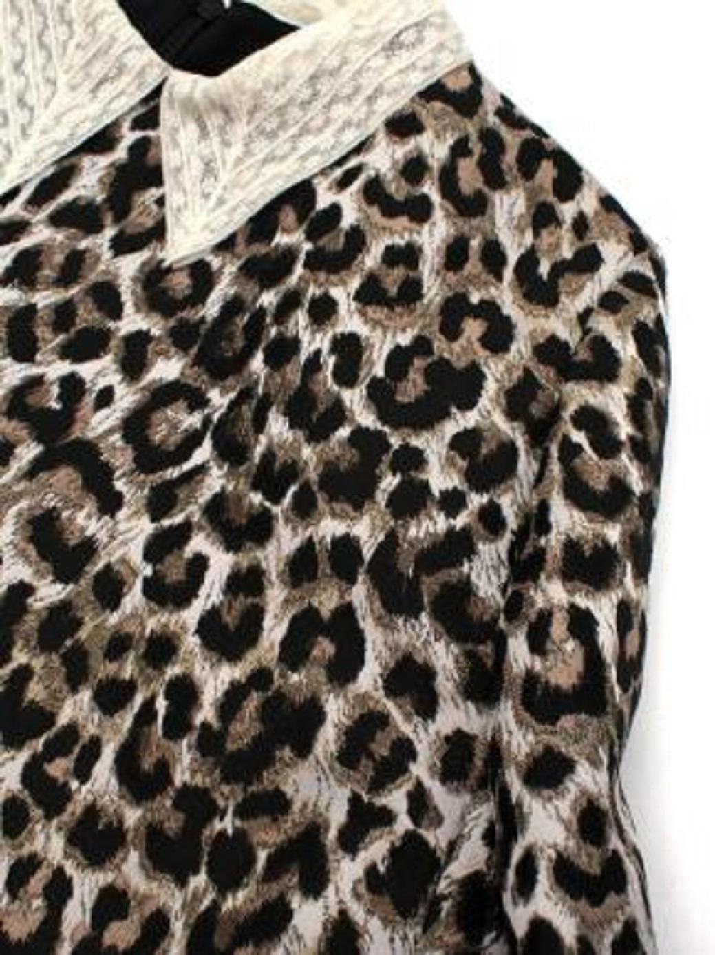 Dior Lace Collar Leopard Dress For Sale 1