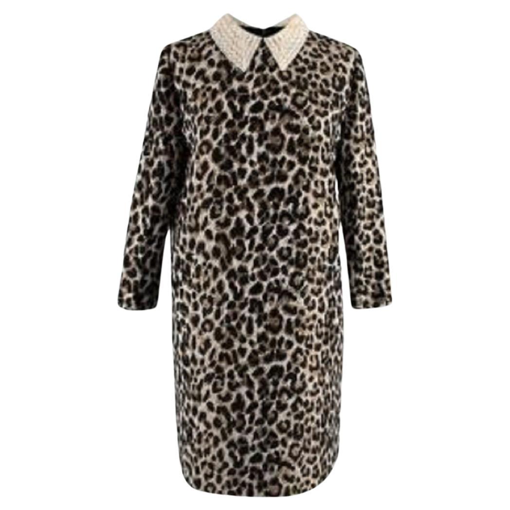 Dior Lace Collar Leopard Dress For Sale