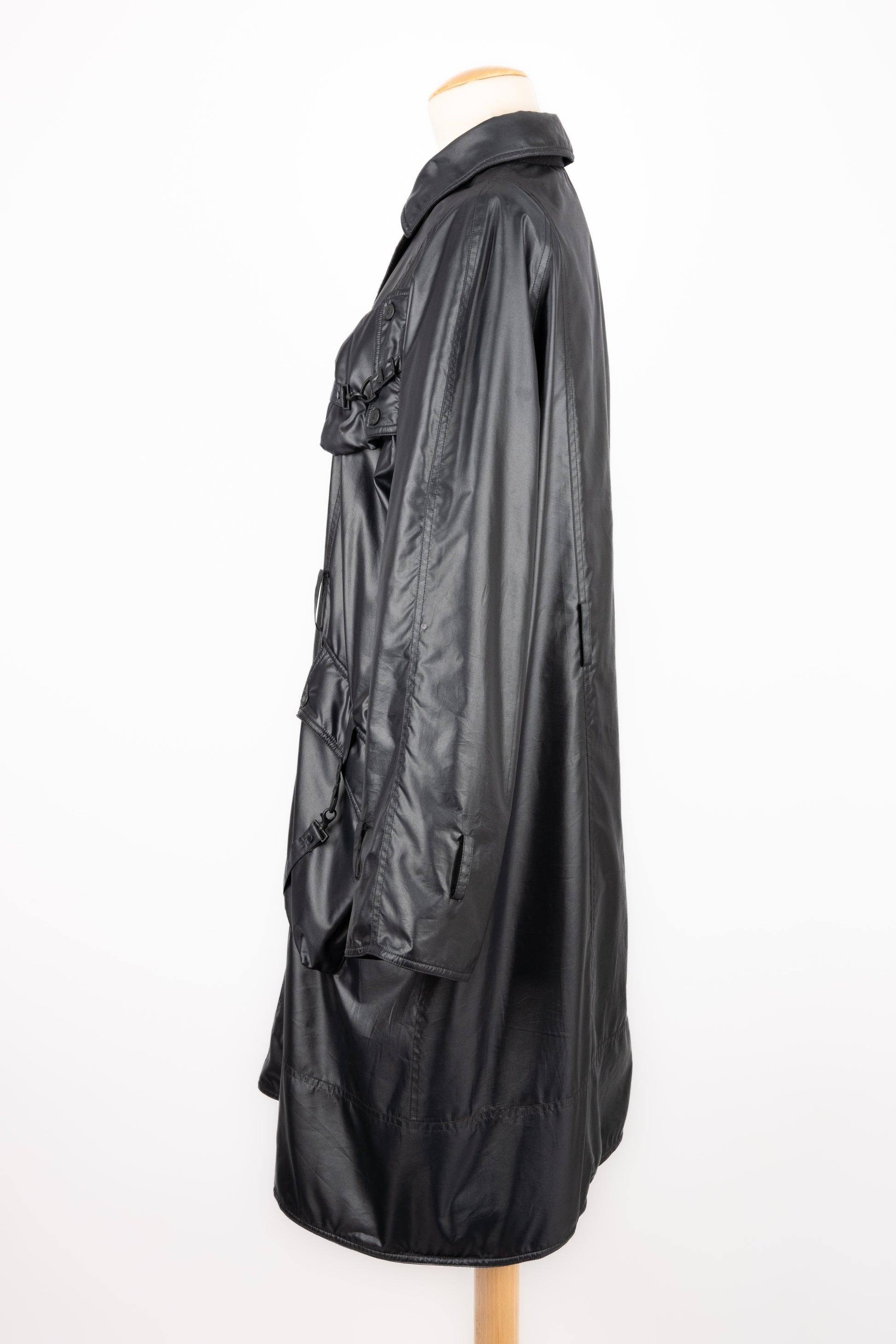 Nero Cappotto sintetico Dior Lack con fodera in pile, 2004 in vendita