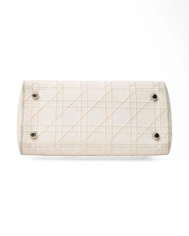 Dior Lady D-Lite Medium Cannage Cream en vente 2