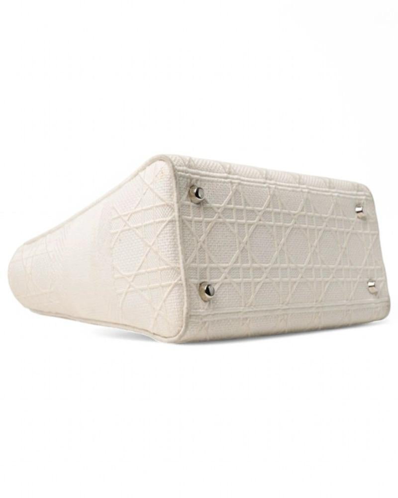 Dior Lady D-Lite Medium Cannage Cream en vente 3