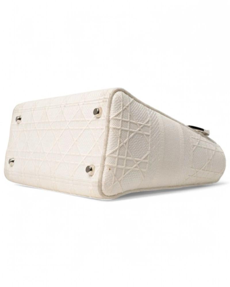 Dior Lady D-Lite Medium Cannage Cream en vente 4