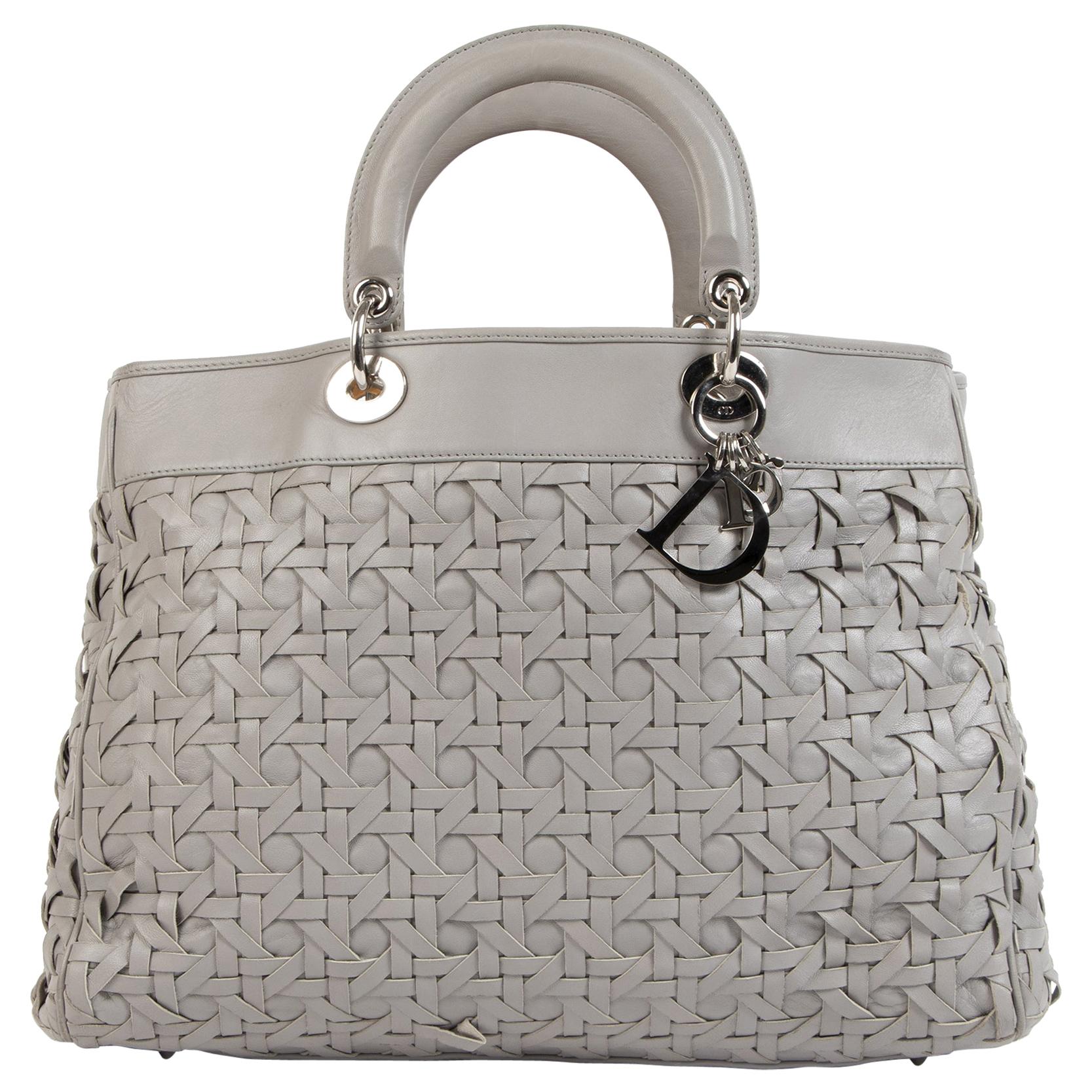Dior Lady Dior Avenue Grey Tote Bag 