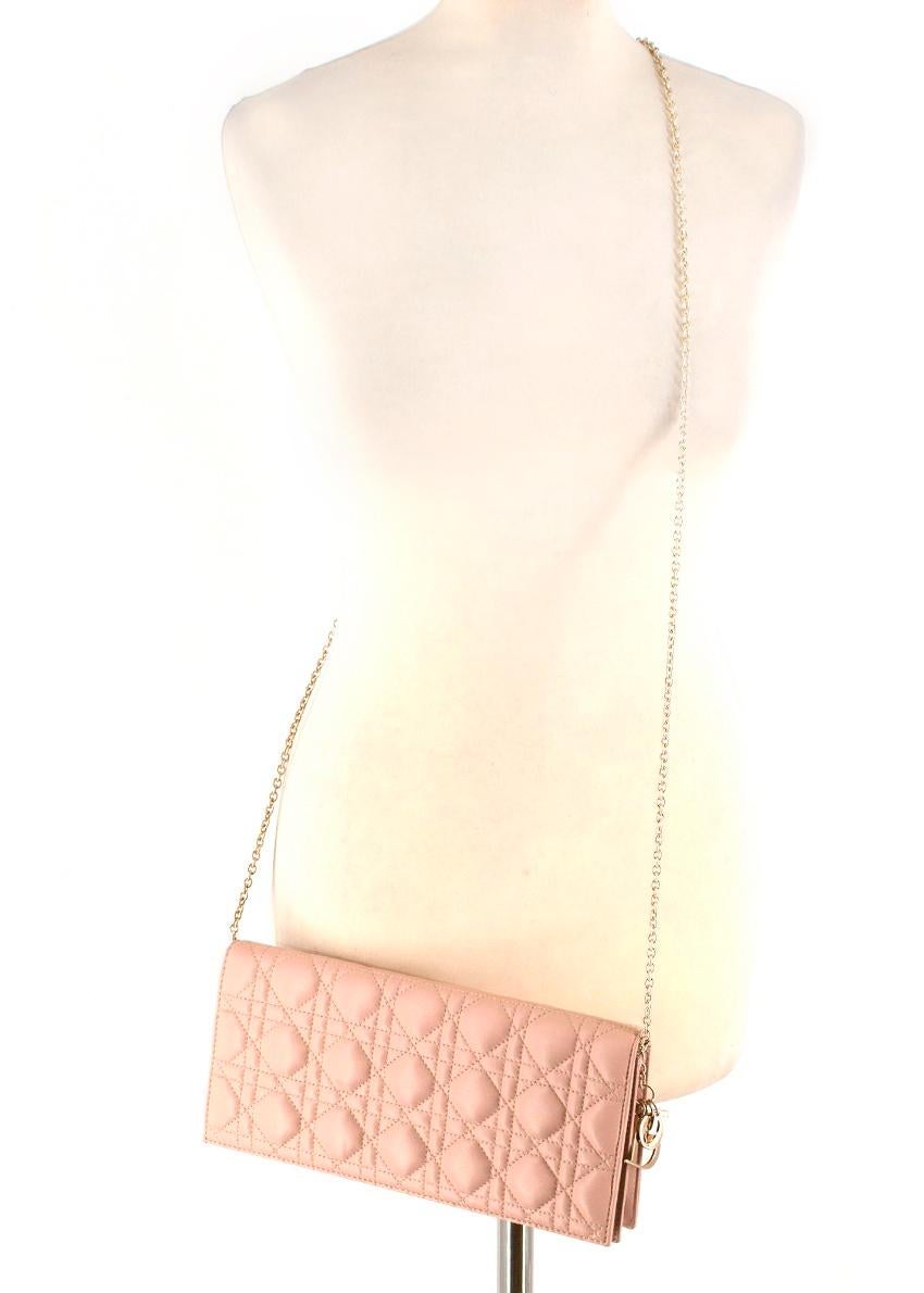 Dior Lady Dior Cannage Leather Nude Clutch 1