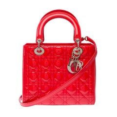 Dior Lady Dior Handbag Red