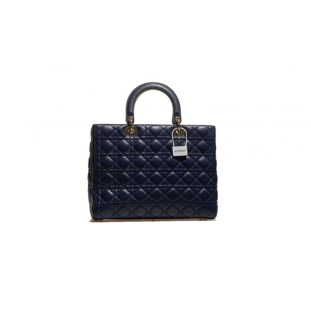 Women's DIOR, Lady Dior in blue leather