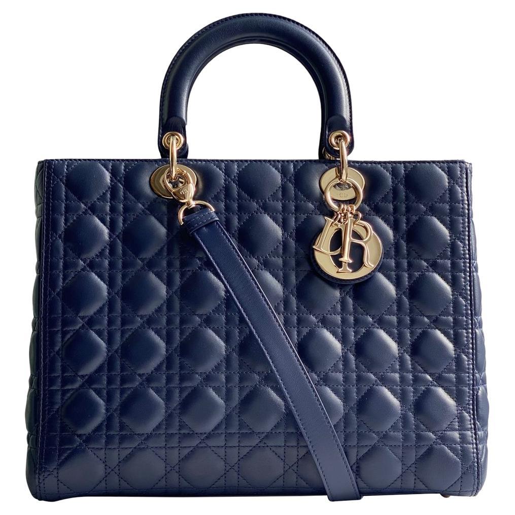 DIOR, Lady Dior in blue leather