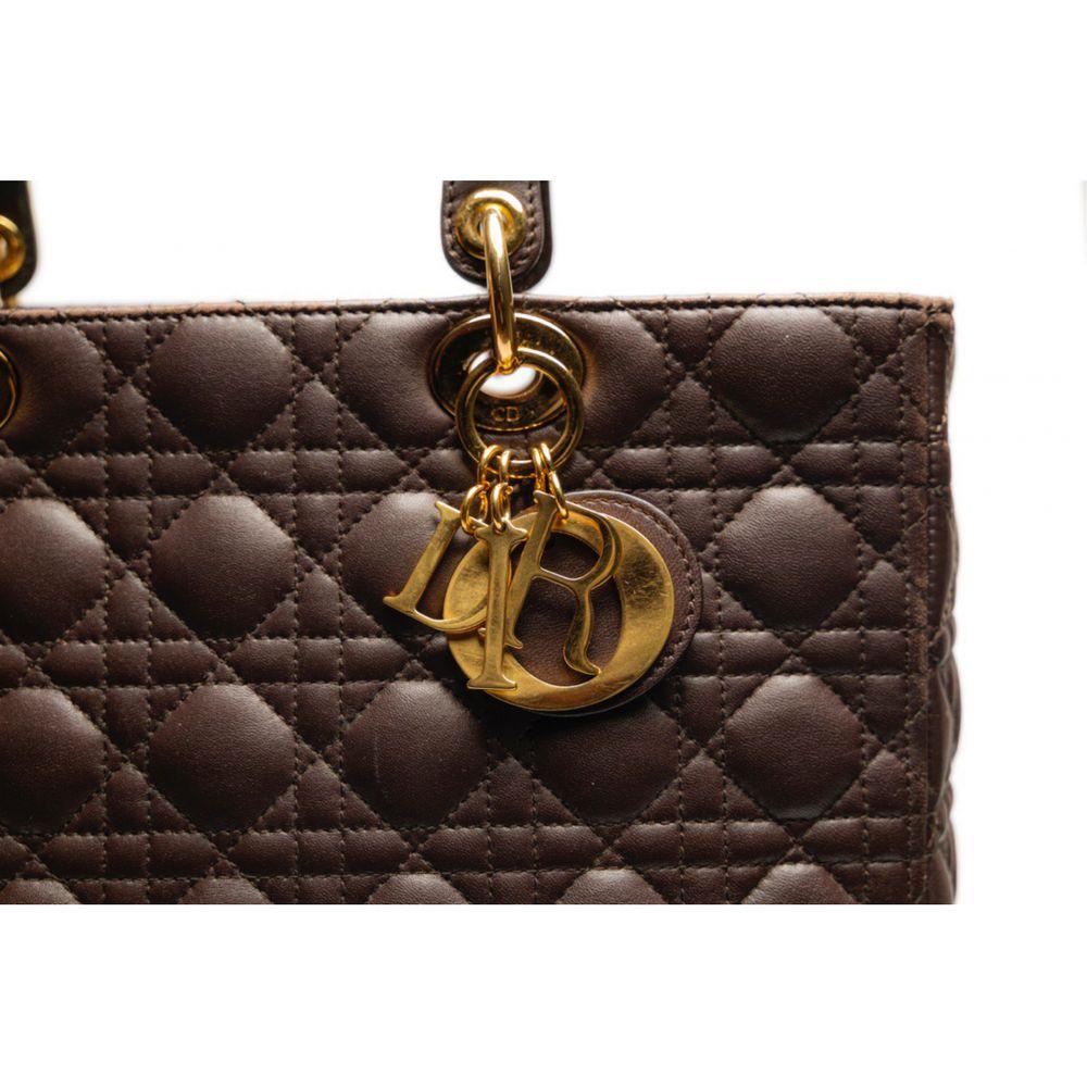 DIOR, Lady Dior in brown leather 5