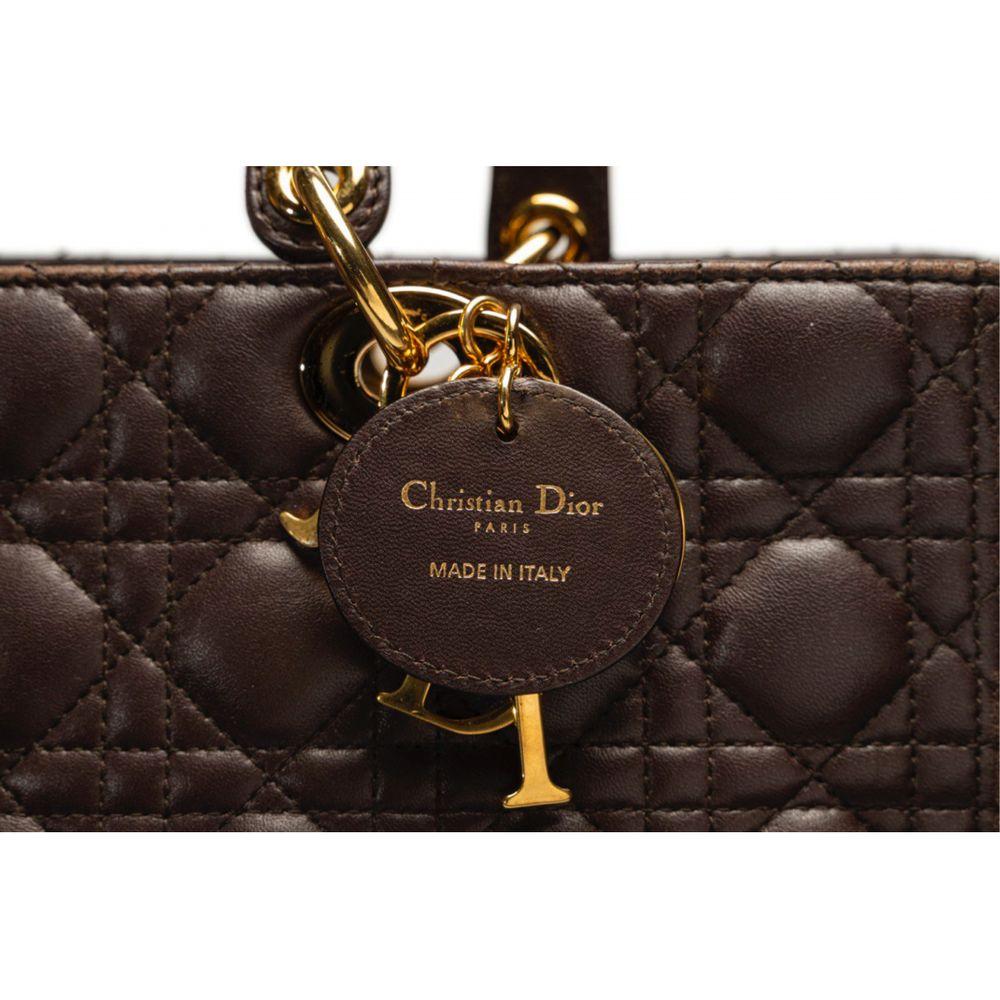 DIOR, Lady Dior in brown leather 6