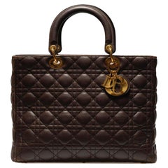DIOR, Lady Dior in brown leather