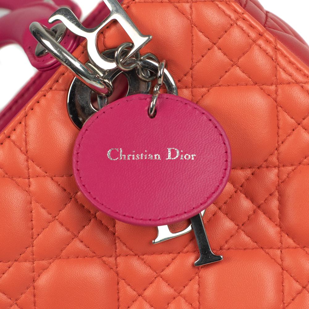 DIOR, Lady Dior in orange leather 3