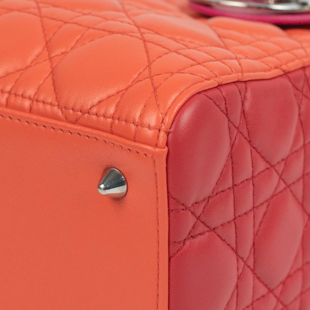 DIOR, Lady Dior in orange leather 8