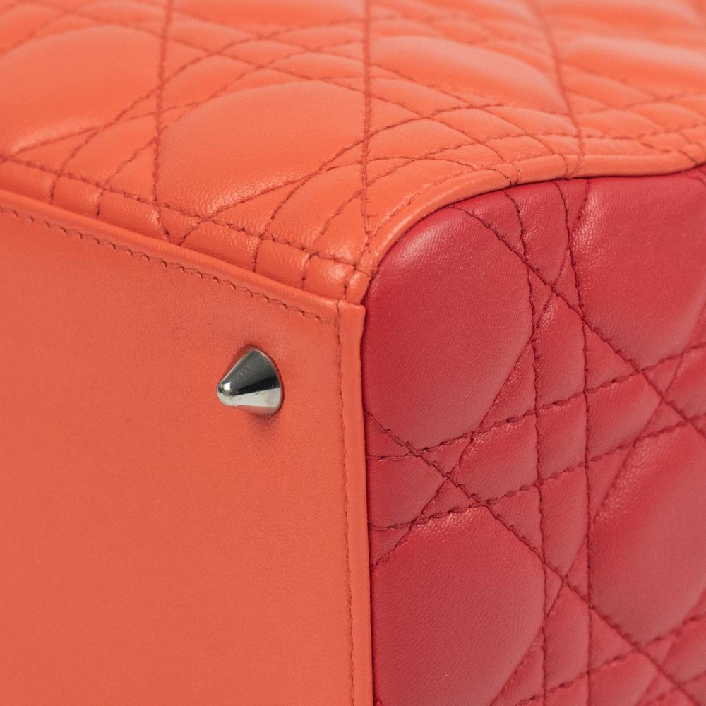 DIOR, Lady Dior in orange leather 10