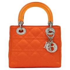 DIOR, Lady Dior in orange satin